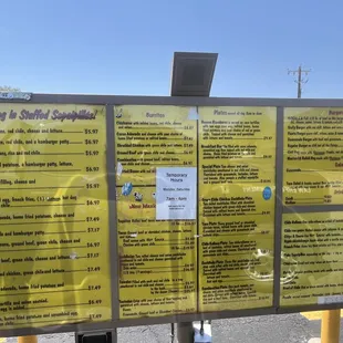 Stufy's.  Drive through menu and prices.