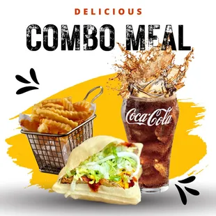 a combo meal with a cola and french fries