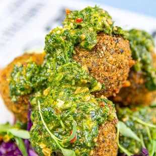 NEW Menu Item
-----------------------
Falafel / fried falafel balls on a pita w/ tahina, mango mayo &amp; veggies
Go Stuggy's Team