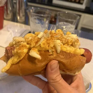 Crab Mac and Cheese Dog