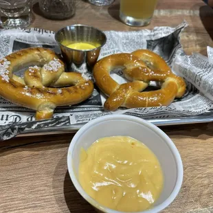 Cold Pretzels with beer, $7.50 and cold