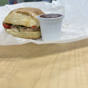 An $18+ with 15% tip (for nonexistent service) sandwich aka snack