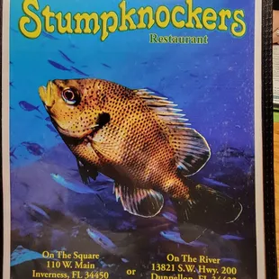 Front of menu