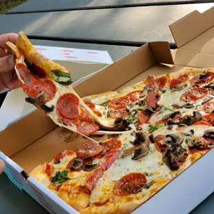 Fabulous pepperoni mushroom and spinach pizza! Everything about it was incredible.