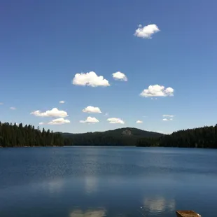 gorgeous photo of stumpy meadows lake near the campsite. perfect for tubing, kayaking, fishing and swimming.