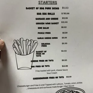 Starter menu!