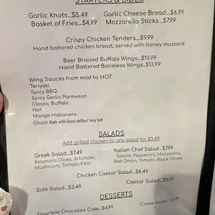 Menu Mar 2025