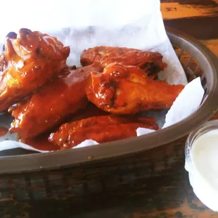 Buffalo wings and bleu cheese