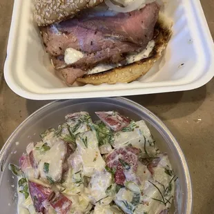 Pitt Beef sammie &amp; herbal potato salad
