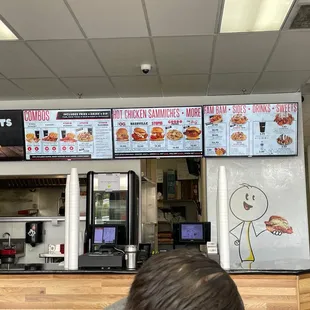 the menu of a fast food restaurant