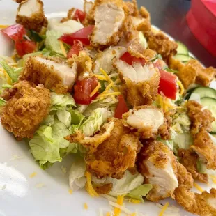 a plate of chicken salad