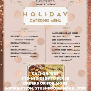 holiday catering menu