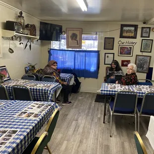 Inside with my cousin and friends