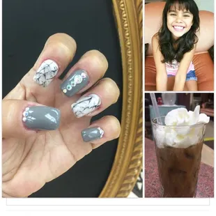 Enjoying my complementary ice coffee! Nails by Maria (559) 458-1697 Hair by Esmer (559) 618-3122