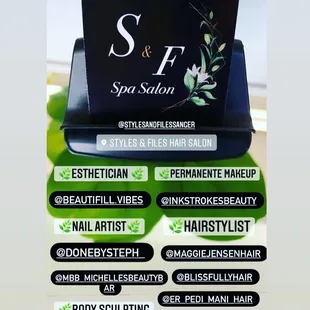 S &amp; F Spa Team