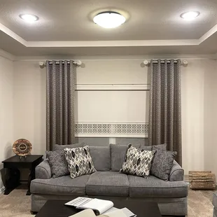 Laser Cut Shades with Drapes