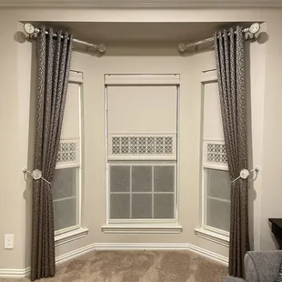 Laser Cut Shades with Drapes