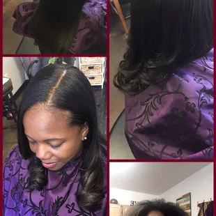 Natural hair-silk press