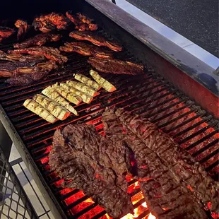 SRF carne asada, prime beef ribs, chicken