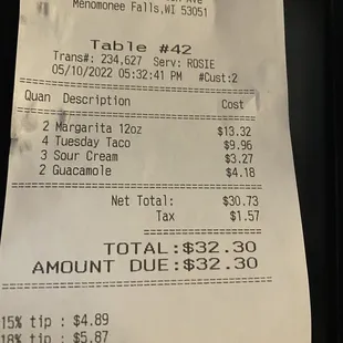 charge for sour cream and guacamole