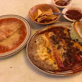 a plate of mexican food