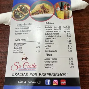 Menu page 2