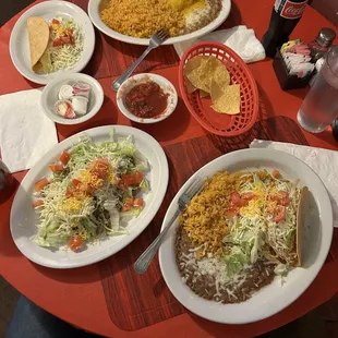 a table of mexican food