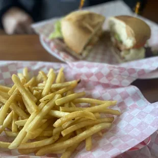 Chicken Torta and fries..