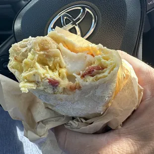 Bacon breakfast burrito