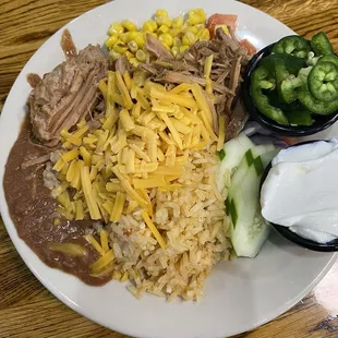 Burrito bowl w pork.