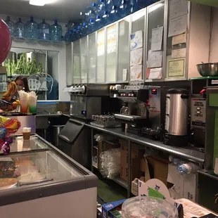 the kitchen of a restaurant