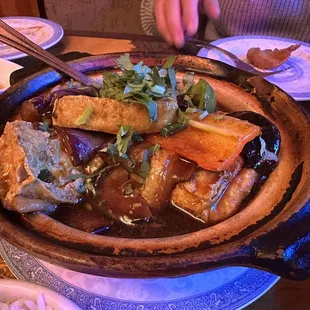 9. Eggplant with Tofu in Hot Pot