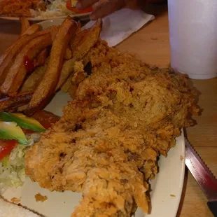 Half eaten chicken fried steak