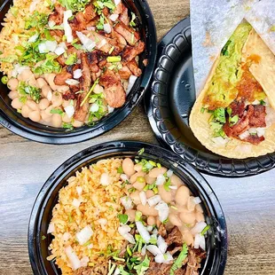 adobada bowl | birria bowl | adobada tijuana taco $3.25 IG: @parkmunchies
