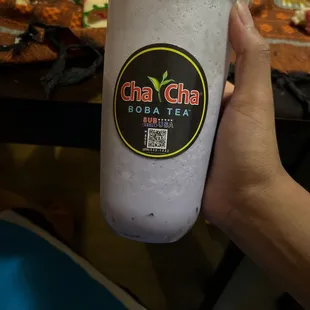 Boba smoothie with rainbow jelly