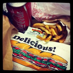 a sandwich and french fries