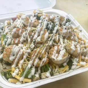 Grilled chicken and shrimp salad