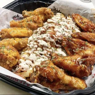 Wings and loaded fries