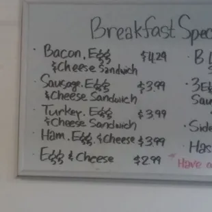 1st half of the breakfast menu( they open at 8)