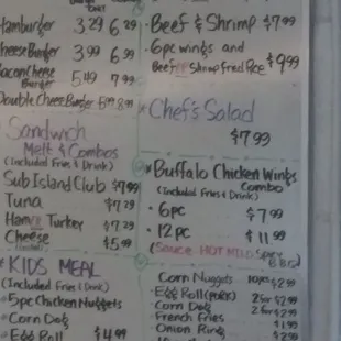 Fried rice, salad, wings, n a few extras.