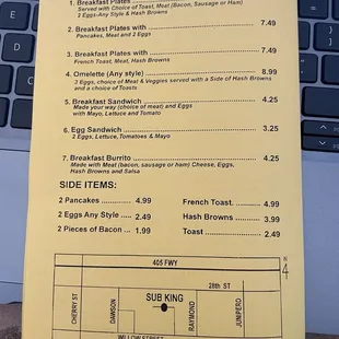 menu