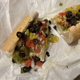 Turkey and Cheese Sandwich with everything