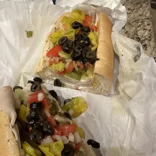 Turkey and Cheese Sandwich with everything