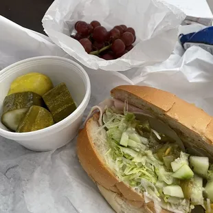 Extra pickles and grapes