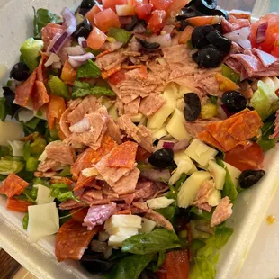 A regular cold sandwich Luciano turned to a Salad