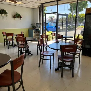 Indoor seating, very mom and pop vibes