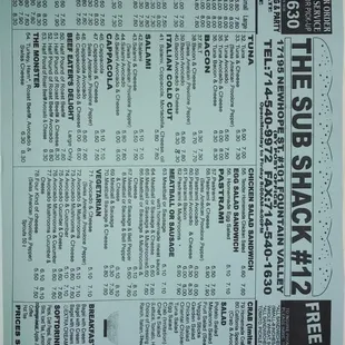 Just a clearer picture of the Menu...