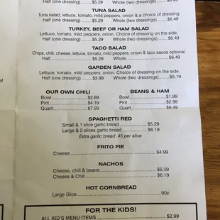 the menu for the sub shop deli