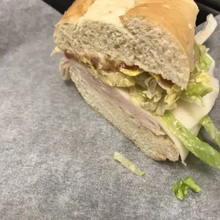 Inside the turkey sub