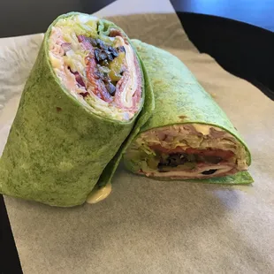 Turkey salami sub in a wrap!